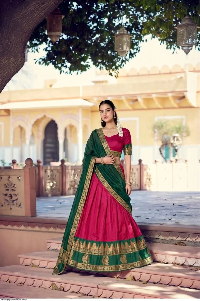 Narayan Pattu Jacquard Border Lehenga Choli